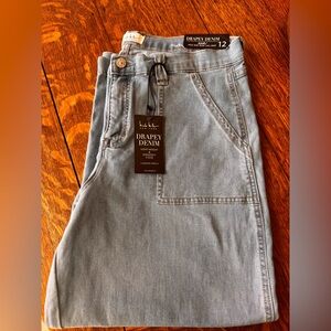 Nicole Miller Light Blue Cargo style cropped jeans New with tags size 12